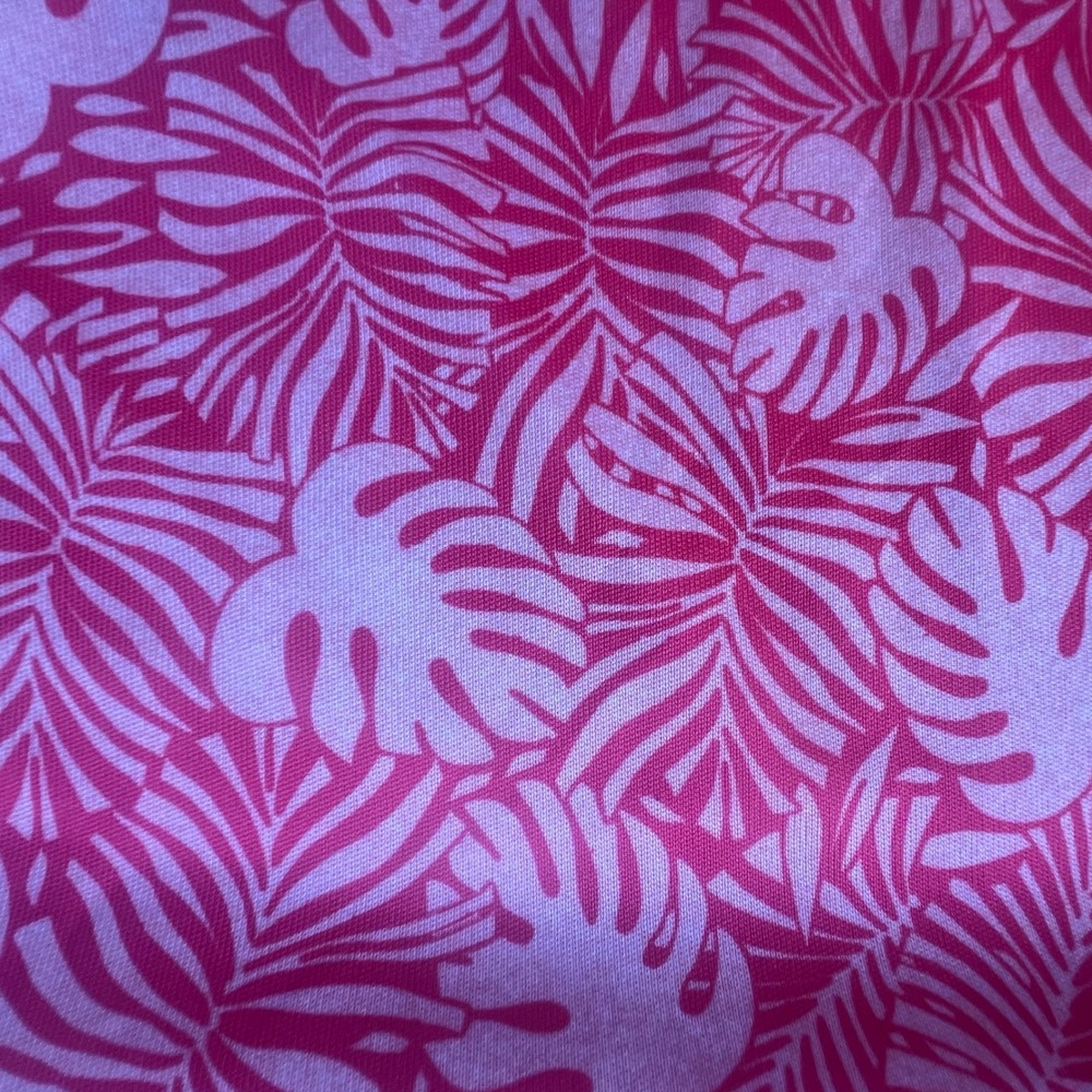 Grand Slam Performance Mens XXL Pink Tropical Monstera Leaf Print GolfPolo Shirt - Picture 5 of 6
